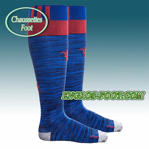 Engros-foot: Chaussettes Foot Manchester United Bleu 2016 2017 Exterieur Thailande