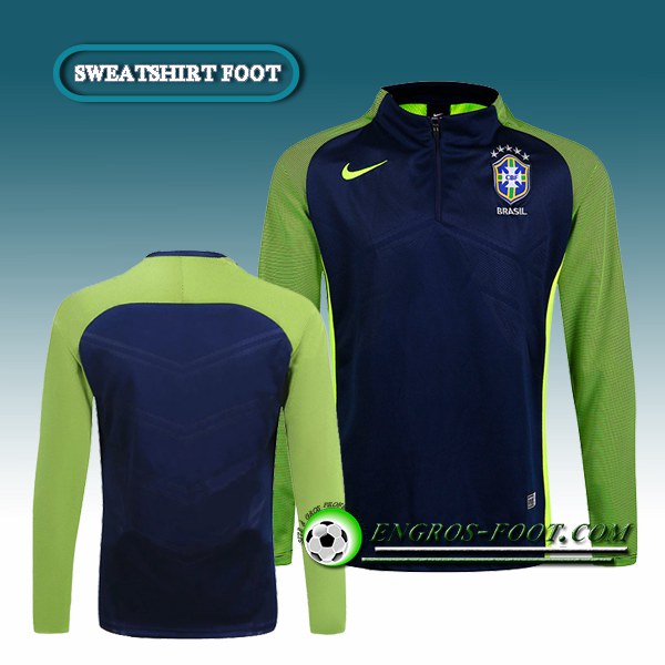 Engros-foot: Sweatshirt Training Bresil Noir/Vert 2016 2017 Thailande