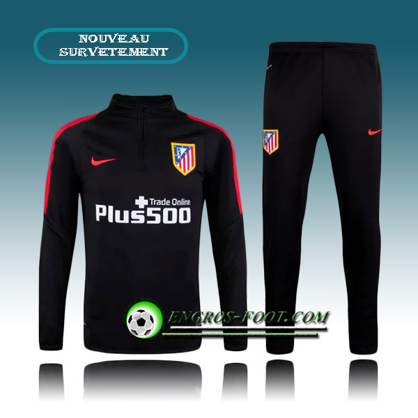 Engros-foot: Survetement Foot Atletico Madrid Noir 2015 2016 Thailande