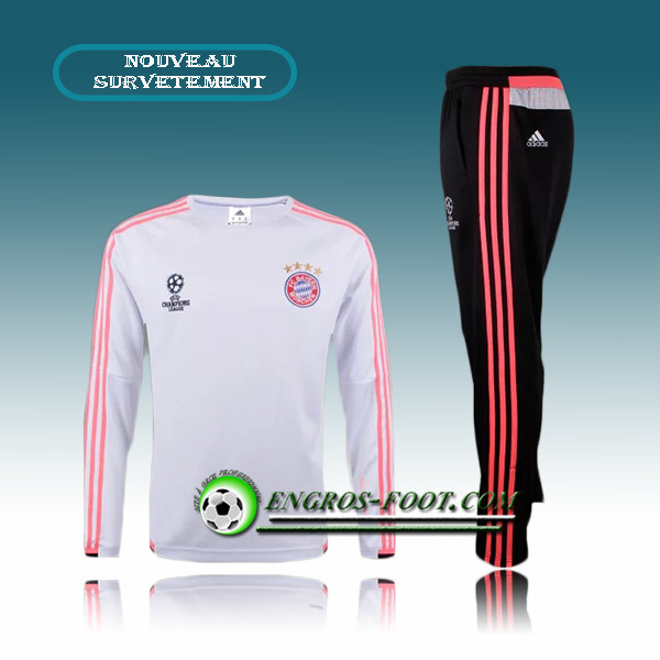 Engros-foot: Champions league Survetement Foot Bayern Munich Blanc 2015 2016 Thailande