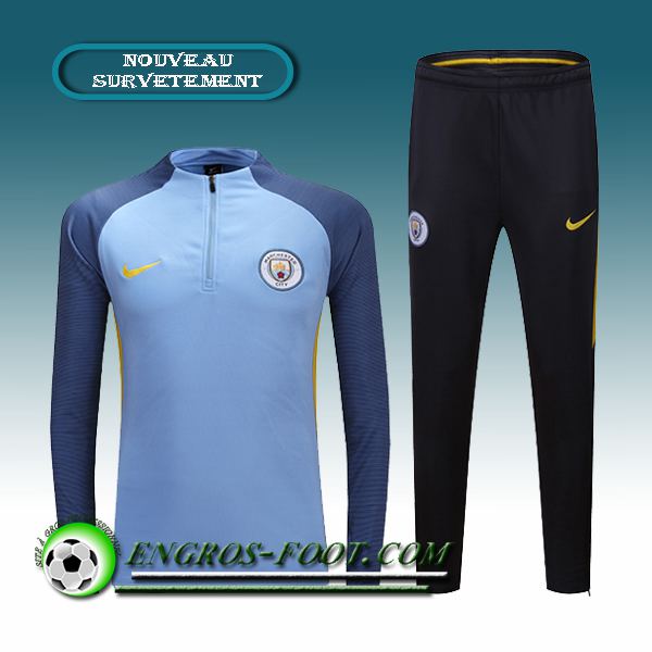 Engros-foot: Survetement foot Manchester City Bleu 2016 2017 Thailande