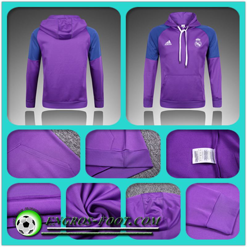 Sweat Capuche Training Real Madrid Pourpre 2016 2017