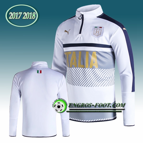 Engros-foot: Sweatshirt Training Italie Blanc 2017-2018 Thailande