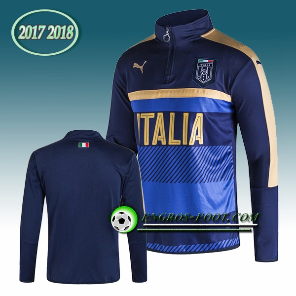 Engros-foot: Sweatshirt Training Italie Bleu Fonce 2017-2018 Thailande