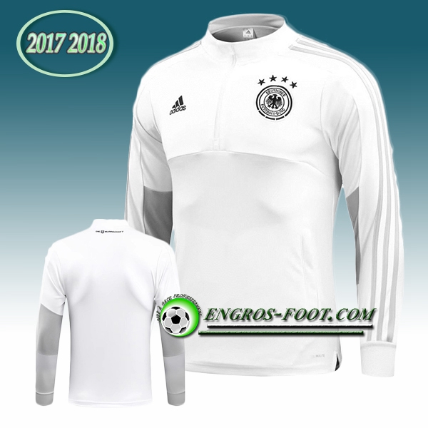 Engros-foot: Sweatshirt Training Allemagne Blanc 2017-2018 Thailande