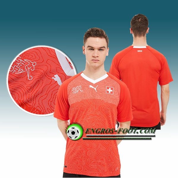 Engros-foot: Jeu Maillot Equipe de Suisse Domicile 2018 2019 Rouge Thailande