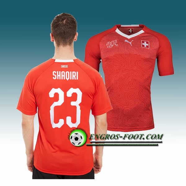 Engros-foot: Jeu Maillot Equipe de Suisse SHAQIRI 23 Domicile 2018 2019 Rouge Thailande