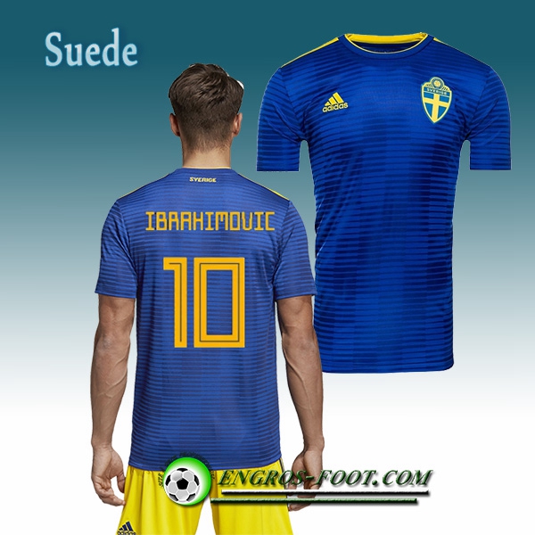 Engros-foot: Jeu Maillot Equipe de Suede FORSBERG 10 Exterieur 2018/2019 Bleu Thailande