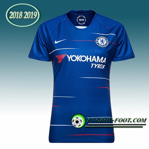 Engros-foot: Jeu Maillot Foot FC Chelsea Femme Domicile 2018/2019 Bleu Thailande