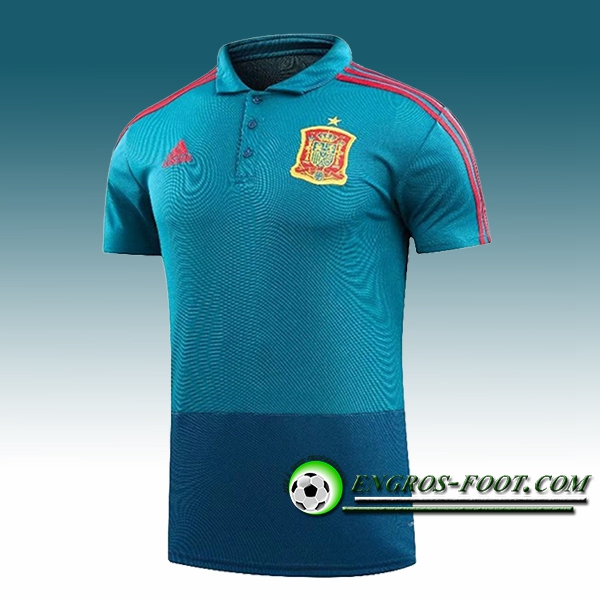 Engros-foot: Polo Foot Espagne Bleu 2018-2019 Thailande