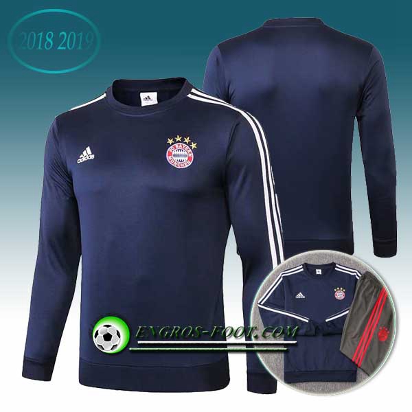 Engros-foot: Sweatshirt Training Bayern Munich Bleu Fonce 2018-2019 Thailande