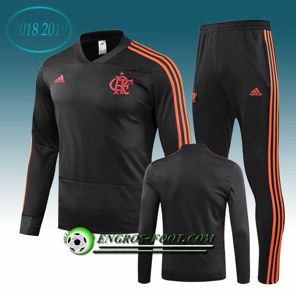 Engros-foot: Ensemble Survetement Foot Flamengo Noir 2018-2019 Thailande