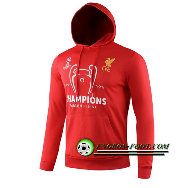 Engros-foot: Capuche Sweatshirt Training FC Liverpool Rouge 2019 2020 Thailande