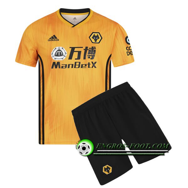 Engros-foot: Ensemble Maillot Foot Wolves Enfants Domicile 2019 2020 Thailande