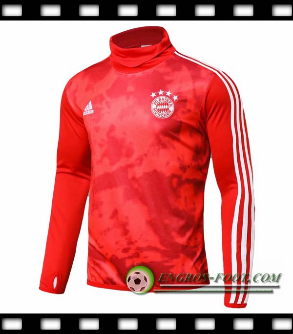 Engros-foot: Sweatshirt Training Bayern Munich Rouge Col haut 2019/2020 Thailande