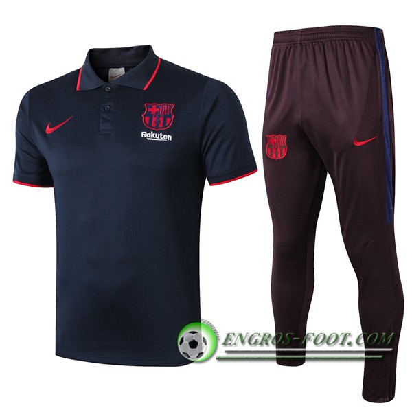 Engros-foot: Ensemble Polo FC Barcelone + Pantalon Bleu Saphir 2019/2020 Thailande