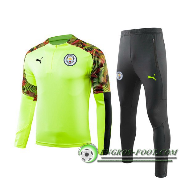 Engros-foot: Ensemble Survetement de Manchester City Enfant Vert 2019/2020 Thailande