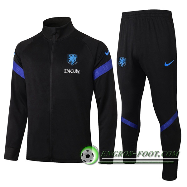 Ensemble Survetement de Foot - Veste Pays-Bas Noir 2020/2021
