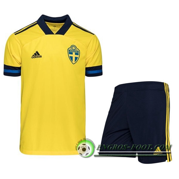 Engros-foot: Jeu Nouveaux Maillot Equipe Suede Enfant Domicile UEFA Euro 2020 Thailande