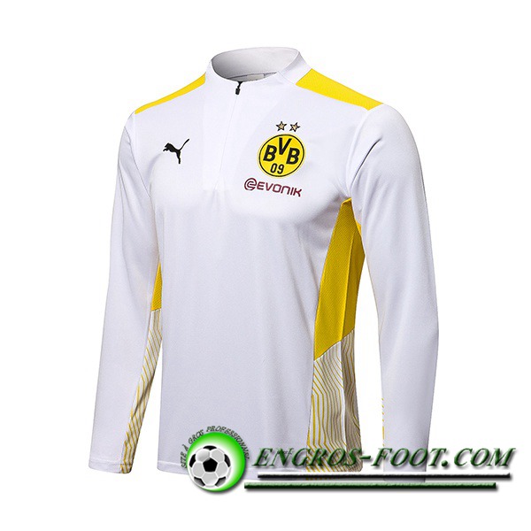 Sweatshirt Training Dortmund BVB Blanc/Jaune 2021/2022