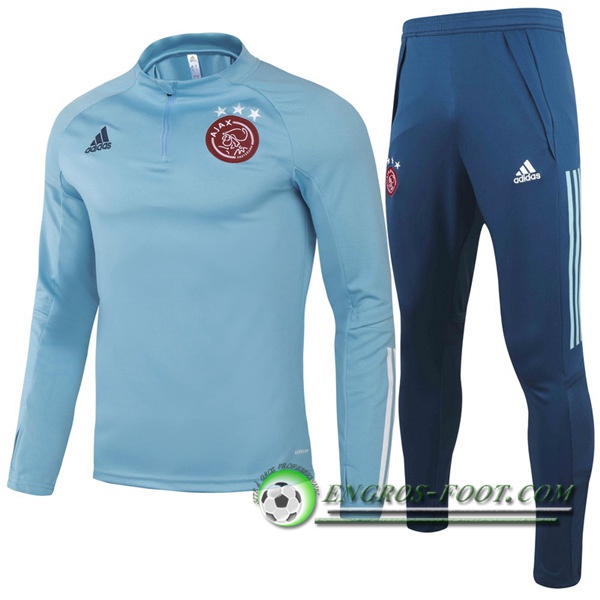 Engros-foot: Nouveau Survetement de Foot Ajax Enfant Bleu Clair 2020/2021 Thailande