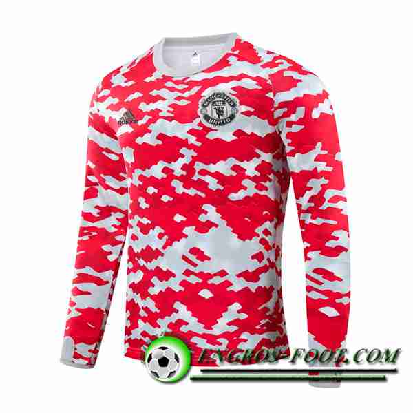 Sweatshirt Training Manchester United Rouge/Blanc 2021/2022