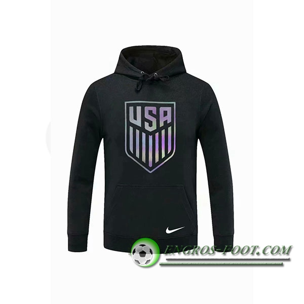 Engros-foot: Sweatshirt Training Capuche Etats-Unis Noir 2020/2021 Thailande