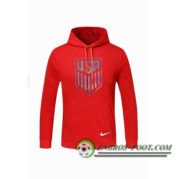Engros-foot: Sweatshirt Training Capuche Etats-Unis Rouge 2020/2021 Thailande