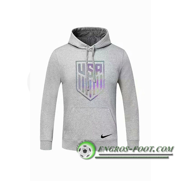 Engros-foot: Sweatshirt Training Capuche Etats-Unis Gris 2020/2021 Thailande