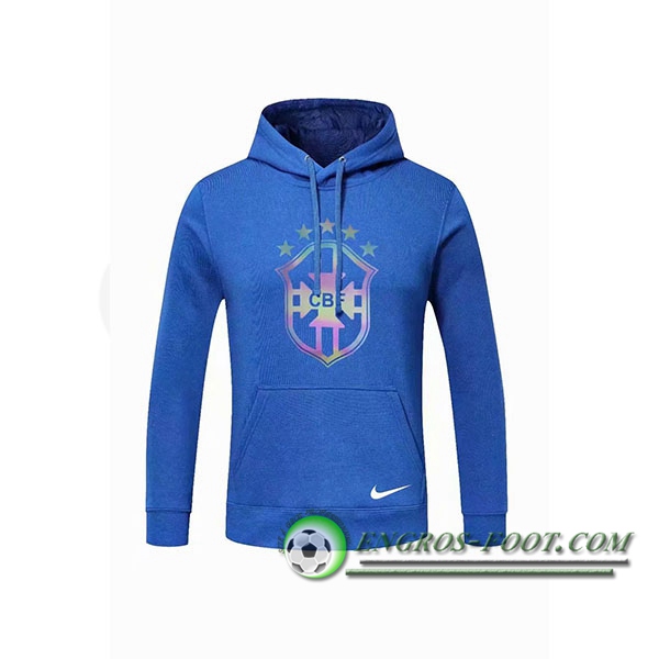 Engros-foot: Sweatshirt Training Capuche Brésil Bleu 2020/2021 Thailande