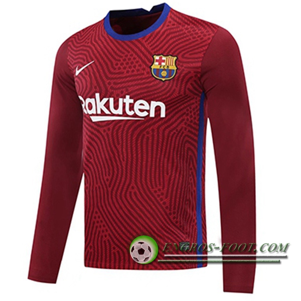 Engros-foot: Jeu Maillot FC Barcelone Gardien De But Rouge Manche longue 2020/2021 Thailande