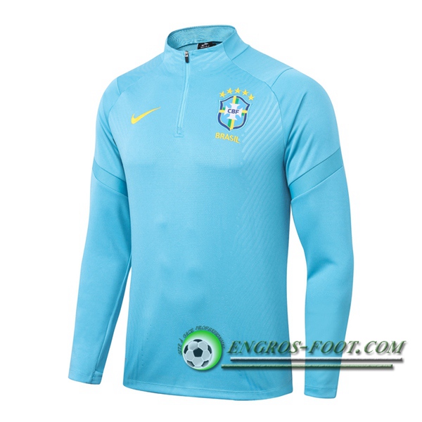 Engros-foot: Sweatshirt Training Bresil Bleu 2020/2021 Thailande