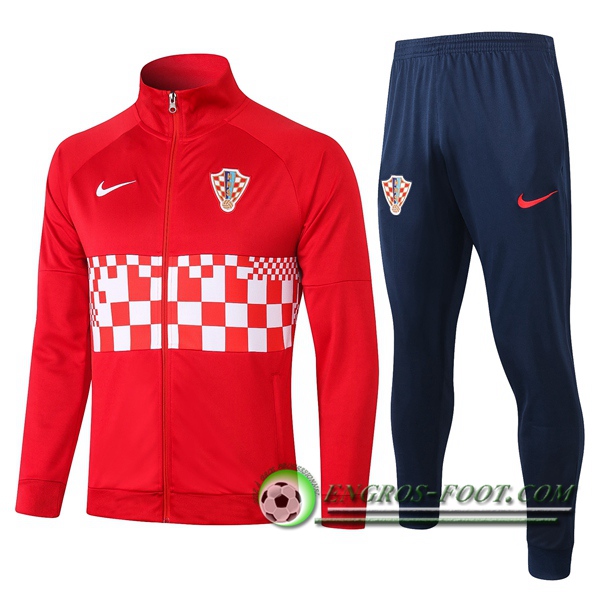 Ensemble Survetement de Foot - Veste Croatie Rouge 2020/2021