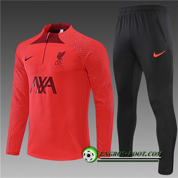 Ensemble Survetement de Foot FC Liverpool Enfant Rouge 2022/2023