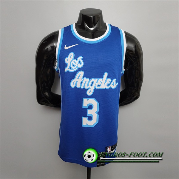 Maillot Los Angeles Lakers (Davis #3) Bleu Retro Night