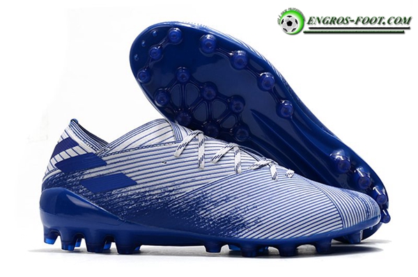Adidas Chaussures de Foot Nemeziz 19.1 AG Bleu/Blanc