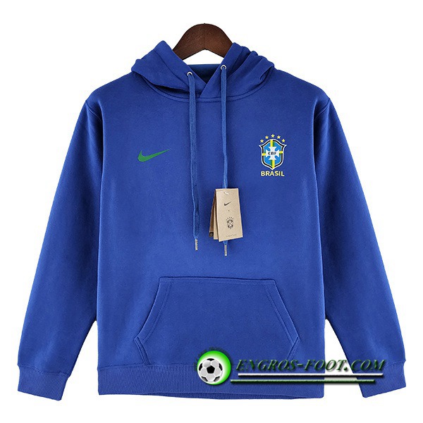 Sweatshirt Training Capuche Bresil Bleu 2022/2023