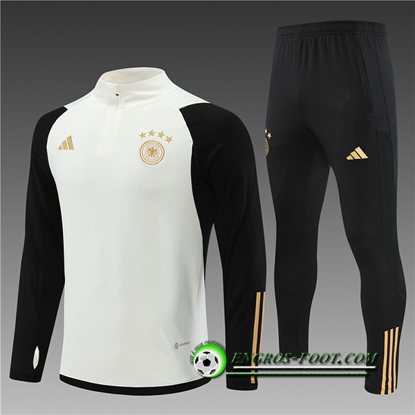 Ensemble Survetement de Foot Allemagne Enfant Blanc/Noir 2022/2023