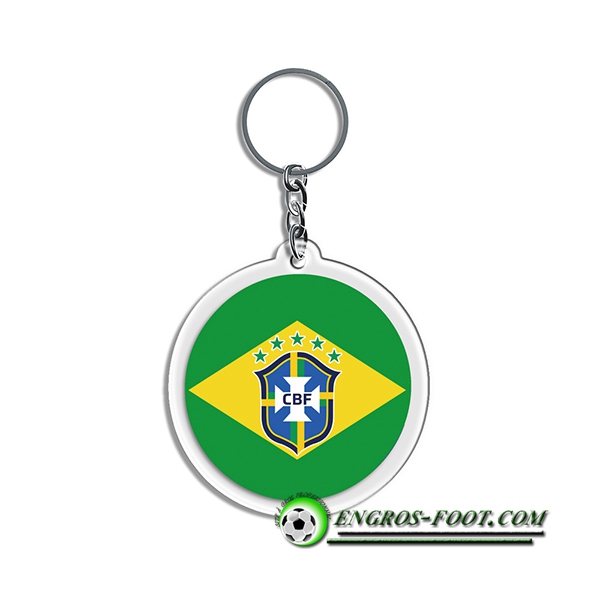 Nouveau Porte-clés Arrondir Coupe Du Monde 2022 Bresil Vert