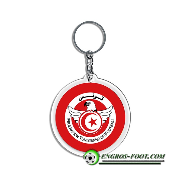 Nouveau Porte-clés Arrondir Coupe Du Monde 2022 Tunisie Rouge/Blanc