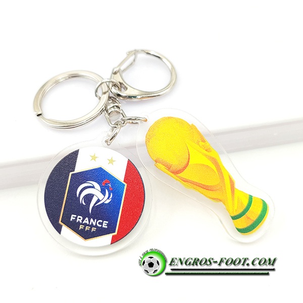 Nouveau Porte-clés Arrondir Coupe Du Monde 2022 + France Bleu/Blanc/Rouge