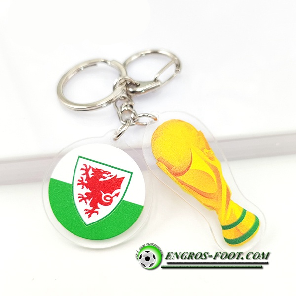 Nouveau Porte-clés Arrondir Coupe Du Monde 2022 + Pays de Galles Vert/Blanc/Rouge