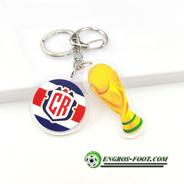 Nouveau Porte-clés Arrondir Coupe Du Monde 2022 + Costa Rica Bleu/Blanc/Rouge