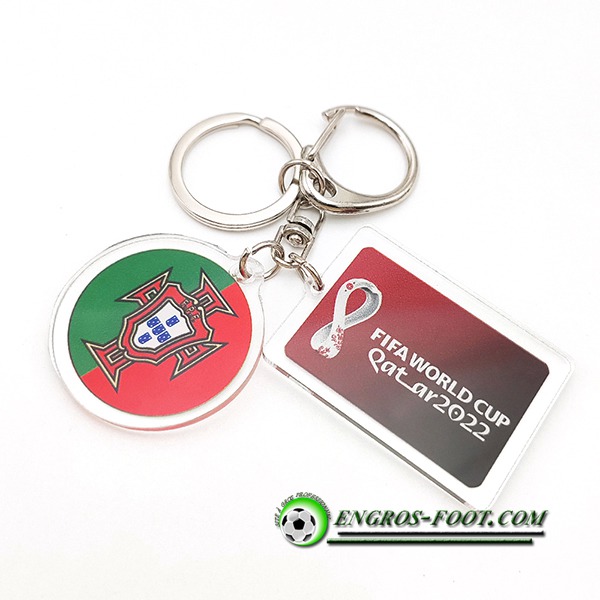 Nouvelle Porte-clés Coupe Du Monde 2022 Portugal Rouge/Vert