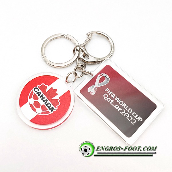 Nouvelle Porte-clés Coupe Du Monde 2022 Canada Blanc/Rouge