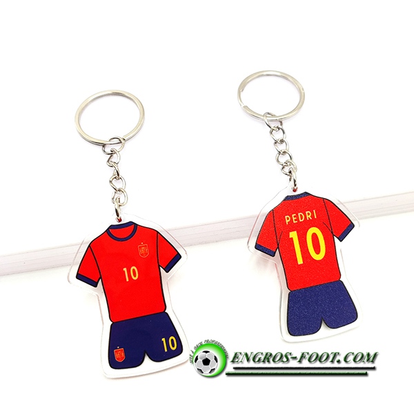 Nouveau Porte-clés Coupe Du Monde 2022 Espagne (PEDRI) Rouge