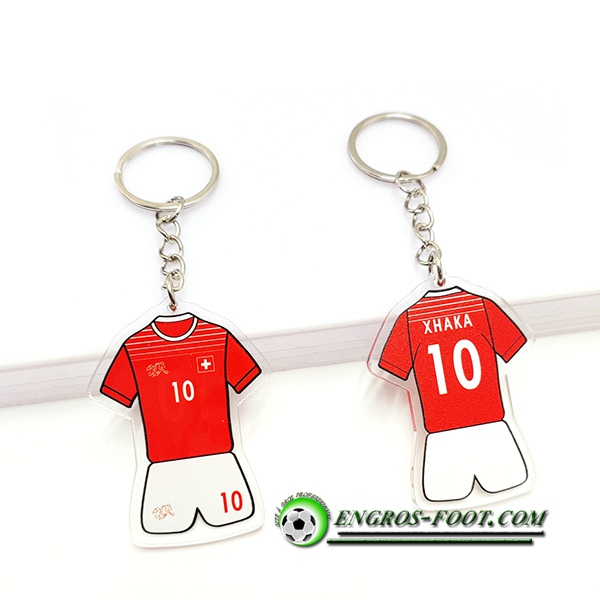 Nouveau Porte-clés Coupe Du Monde 2022 Suisse (XHAKA) Rouge