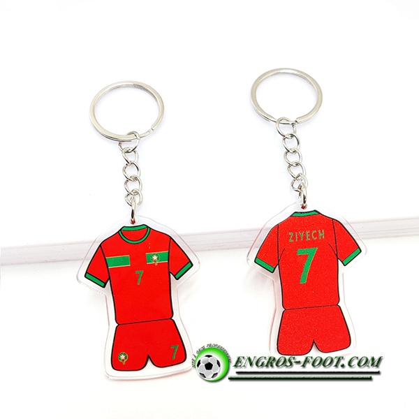 Nouveau Porte-clés Coupe Du Monde 2022 Maroc (ZIYECH) Rouge