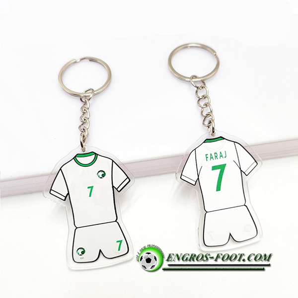 Nouveau Porte-clés Coupe Du Monde 2022 Saoudien (FARAJ) Blanc