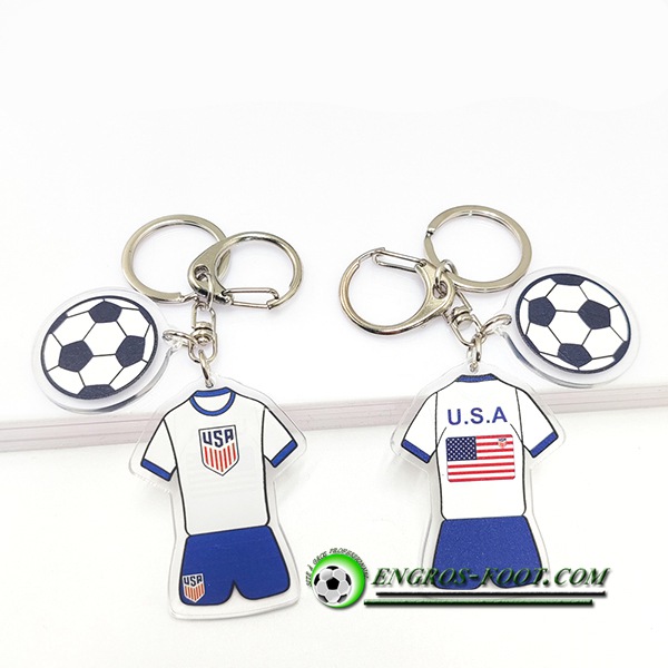 Nouveau Porte-clés Foot Coupe Du Monde 2022 Etats-Unis Blanc